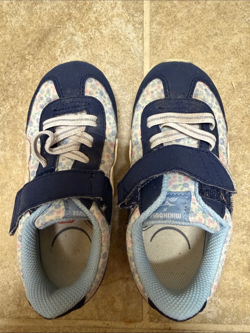 Kids Navy Floral Athletic Sneakers - Mini-Brand